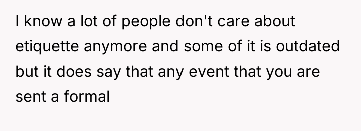 I know a lot of people don't care about etiquette...