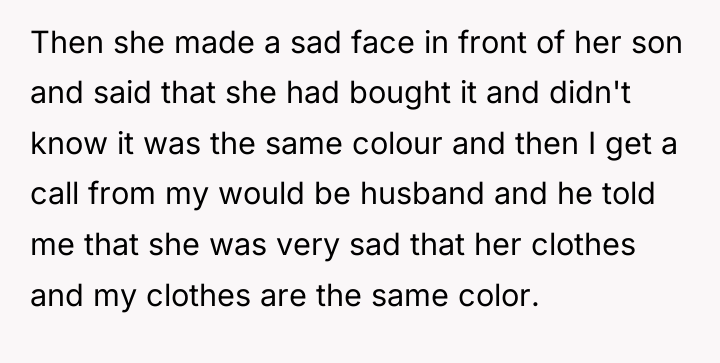 Then she made a sad face in front of her...
