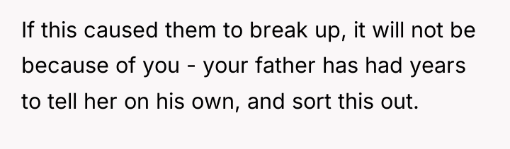 If this caused them to break up, it will not...