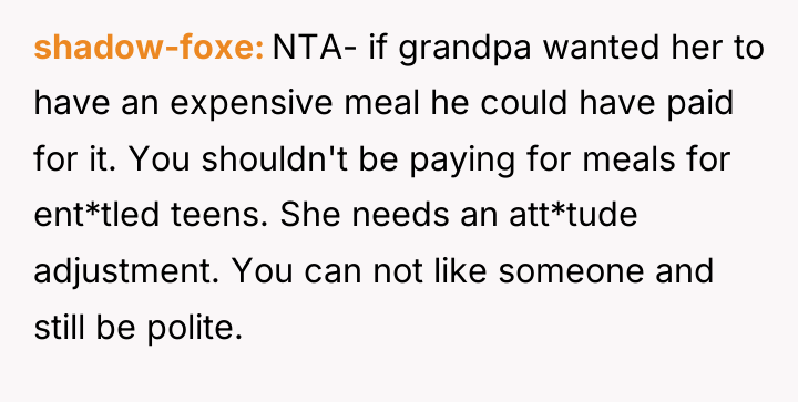 shadow-foxe NTA- if grandpa wanted her to have an expensive...