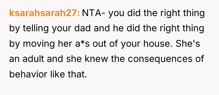 ksarahsarah27 NTA- you did the right thing by telling your...