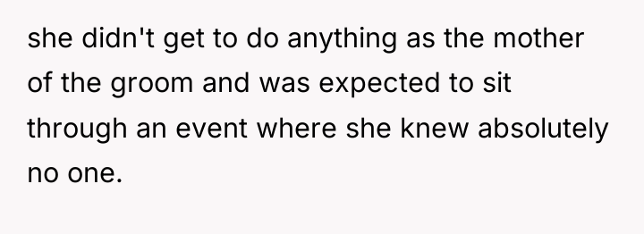 she didn't get to do anything as the mother of...
