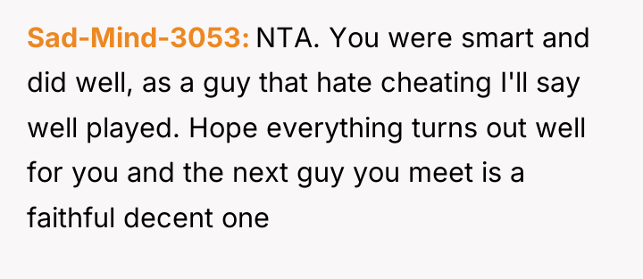Sad-Mind-3053 NTA. You were smart and did well, as a...