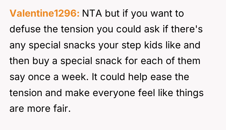 Valentine1296 NTA but if you want to defuse the tension...
