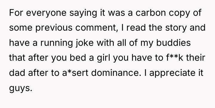 For everyone saying it was a carbon copy of some...