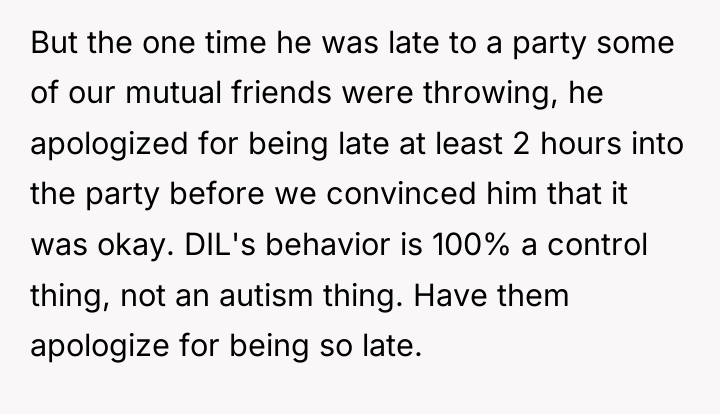 But the one time he was late to a party...