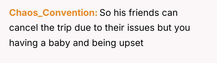 Chaos_Convention So his friends can cancel the trip due to...