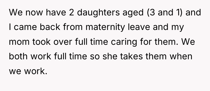 We now have 2 daughters aged (3 and 1) and...