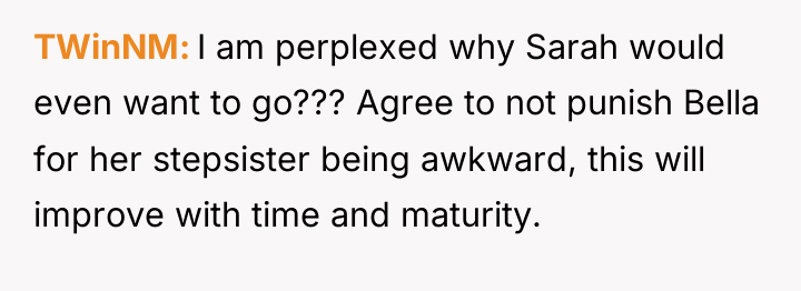 TWinNM I am perplexed why Sarah would even want to...