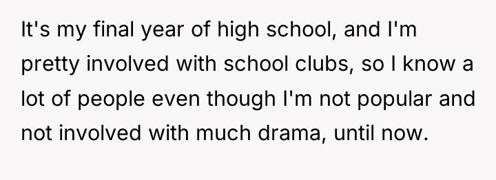 It's my final year of high school, and I'm pretty...