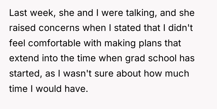 Last week, she and I were talking, and she raised...