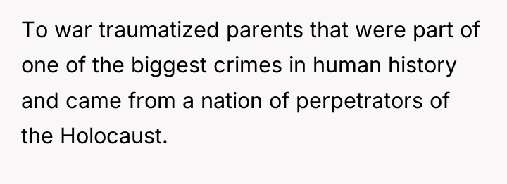 To war traumatized parents that were part of one of...