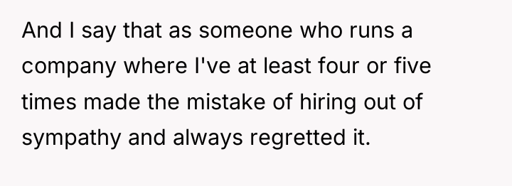 And I say that as someone who runs a company...