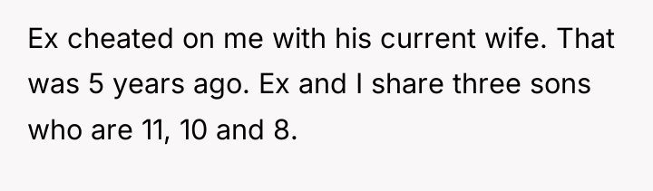Ex cheated on me with his current wife. That was...