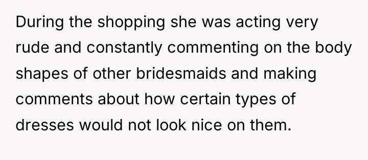During the shopping she was acting very rude and constantly...