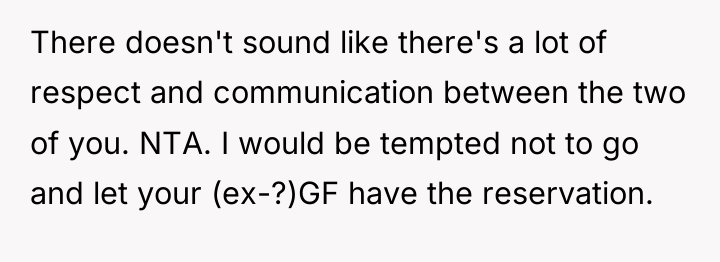 There doesn't sound like there's a lot of respect and...