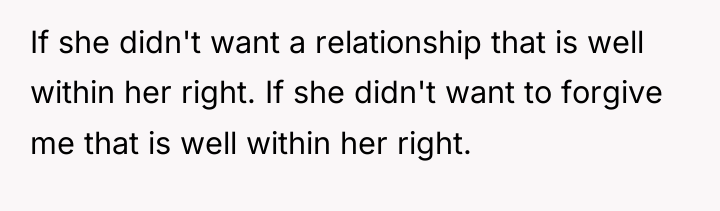 If she didn't want a relationship that is well within...