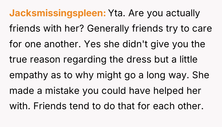 Jacksmissingspleen Yta. Are you actually friends with her? Generally friends...