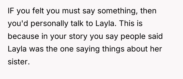 IF you felt you must say something, then you'd personally...