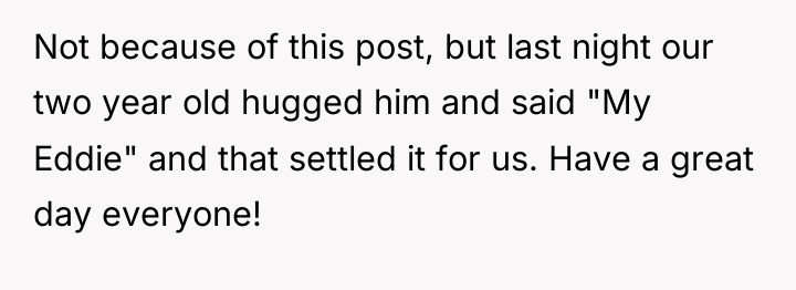 Not because of this post, but last night our two...