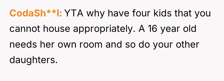 CodaSh**l YTA why have four kids that you cannot house...