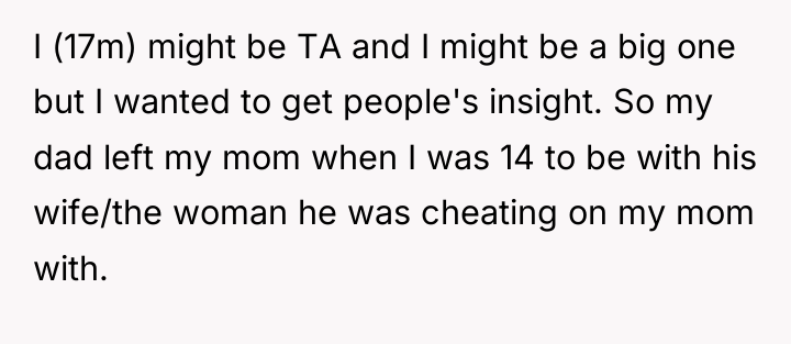 I (17m) might be TA and I might be a...