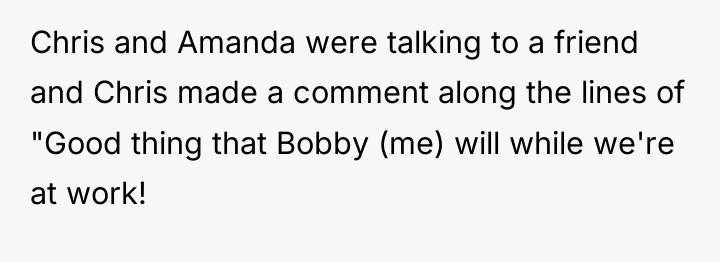 Chris and Amanda were talking to a friend and Chris...