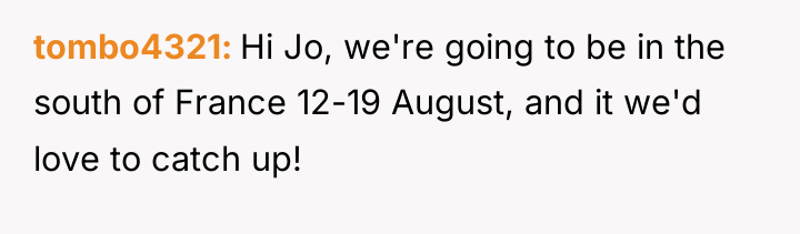 tombo4321 Hi Jo, we're going to be in the south...