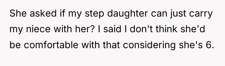 She asked if my step daughter can just carry my...