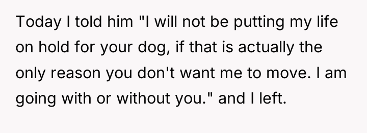 Today I told him "I will not be putting my...