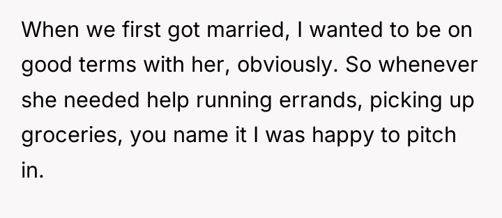 When we first got married, I wanted to be on...