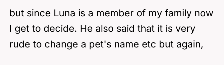 but since Luna is a member of my family now...