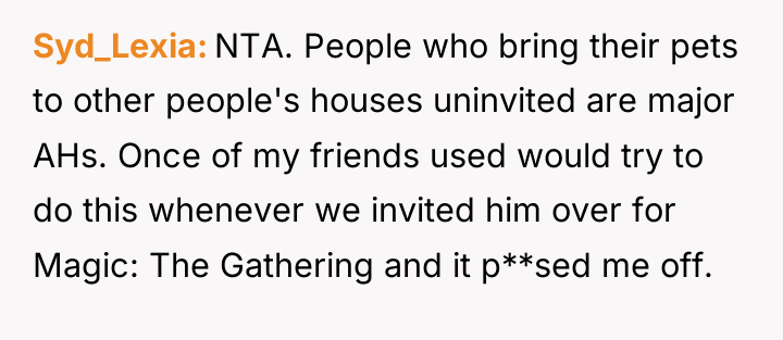 Syd_Lexia NTA. People who bring their pets to other people's...