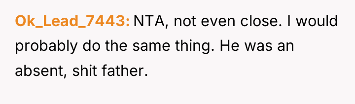 Ok_Lead_7443 NTA, not even close. I would probably do the...