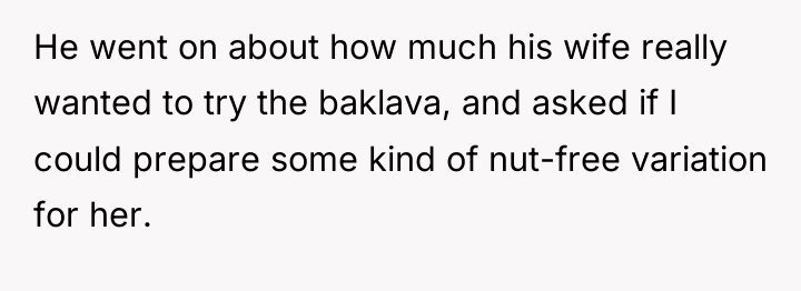 He went on about how much his wife really wanted...