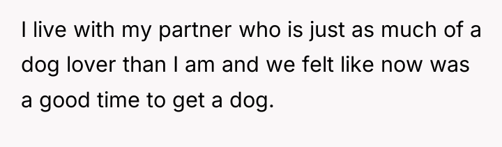 I live with my partner who is just as much...
