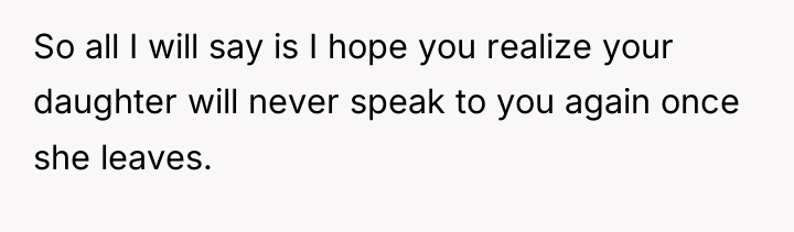 So all I will say is I hope you realize...