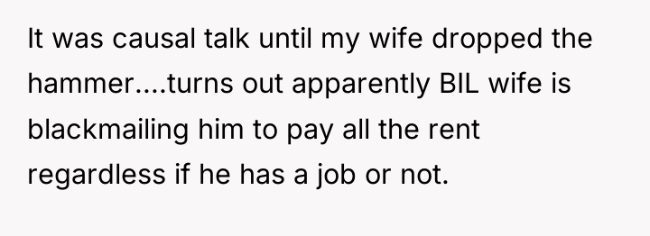 It was causal talk until my wife dropped the hammer....turns...