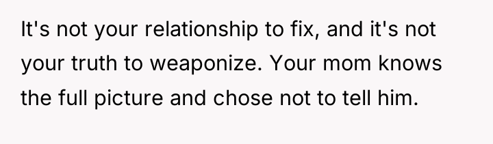 It's not your relationship to fix, and it's not your...