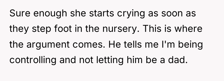 Sure enough she starts crying as soon as they step...
