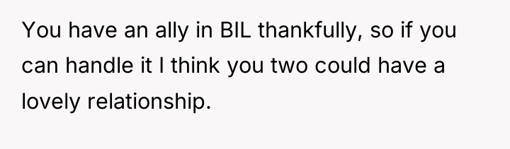 You have an ally in BIL thankfully, so if you...