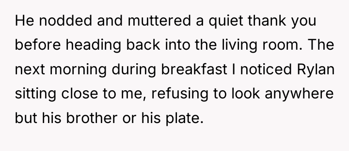 He nodded and muttered a quiet thank you before heading...