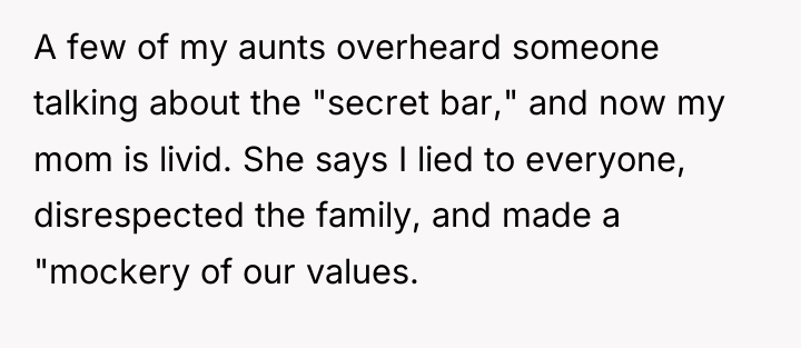 A few of my aunts overheard someone talking about the...