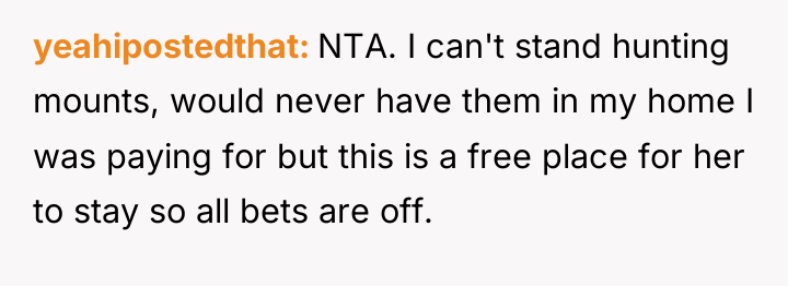 yeahipostedthat NTA. I can't stand hunting mounts, would never have...