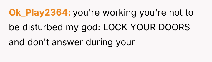 Ok_Play2364 you're working you're not to be disturbed my god:...