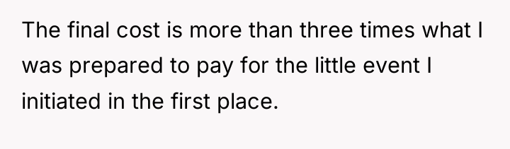 The final cost is more than three times what I...