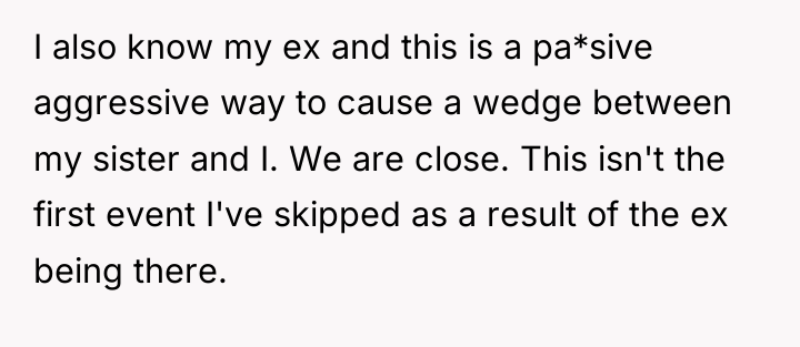 I also know my ex and this is a pa*sive...