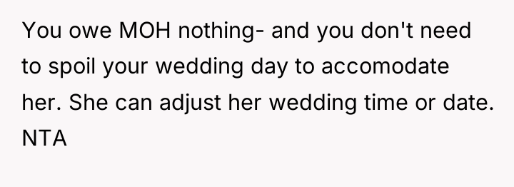 You owe MOH nothing- and you don't need to spoil...