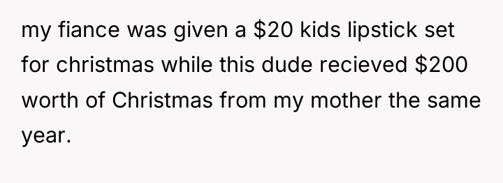 my fiance was given a $20 kids lipstick set for...