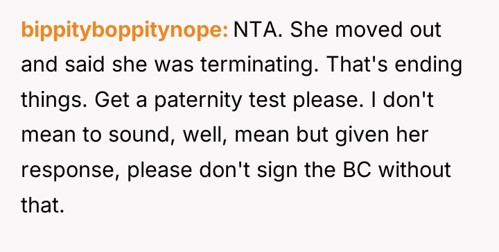bippityboppitynope NTA. She moved out and said she was terminating....